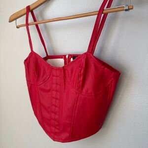 VIVID red corset style top